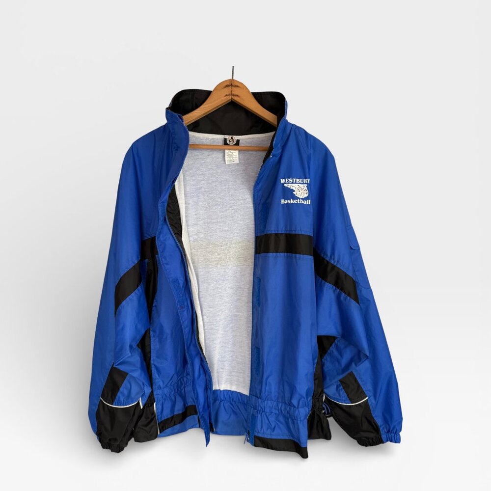 Vintage Westbury Basketball Elastic Zip-Up Windbreaker Jacket